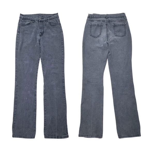 DG2 Diane Gilman Stretch Fade Black Wash Straight Leg Jeans Size 8 Tall - Picture 1 of 9